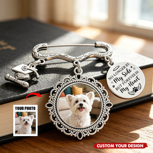 Custom Photo Once By My Side Forever In My Heart - Personalized Graduation Tassel Pin
