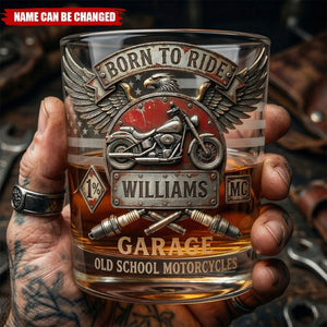 Born To Ride - Personalized Whiskey Glass, Gifts For Bikers