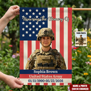 Military Memorial - Personalized Veteran Garden Flag