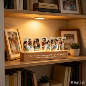 Daddy To Us You Are The World Photo Collage - Personalized LED Night Light