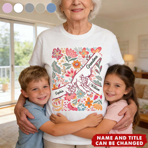 Kids Holding Hand Floral Boho - Personalized Shirt