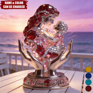 Mom And Kid - Personalized Mother Custom Shaped Acrylic Plaque