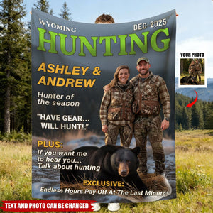 Custom Photo Magazine Blanket - Personalized Christmas Birthday Hunting Gifts For Hunters - From Camo To Forever