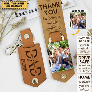 Custom Photo Drive Safe - Personalized Leather Photo Keychain