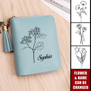 Personalized Birthday Flower Multi Card Slots Wallet