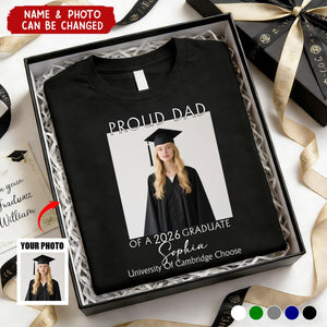 Custom Photo Proud Family Of A 2026 Graduation - Personalized T Shirt