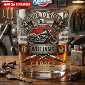 Born To Ride - Personalized Whiskey Glass, Gifts For Bikers