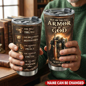 Armor of God - Personalized Stainless Steel Tumbler, Gift For Christian