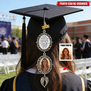On Your Graduation Day My Heart Is There - Custom Graduation Tassel Photo Charm