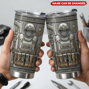 To Protect And To Serve - Personalized Stainless Steel Tumbler, Gift For Police