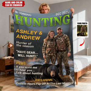 Custom Photo Magazine Blanket - Personalized Christmas Birthday Hunting Gifts For Hunters - From Camo To Forever