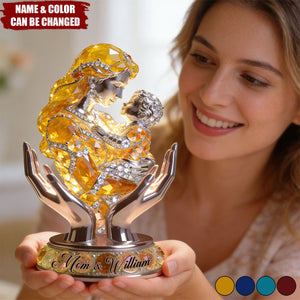 Mom And Kid - Personalized Mother Custom Shaped Acrylic Plaque