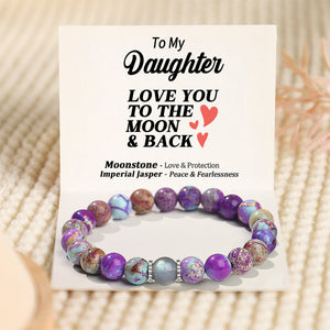 To Daughter/Granddaughter/Mom/Wife - Love You To The Moon & Back Stretchable Bracelet