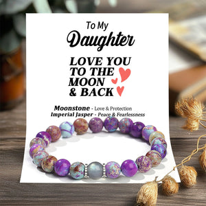 To Daughter/Granddaughter/Mom/Wife - Love You To The Moon & Back Stretchable Bracelet