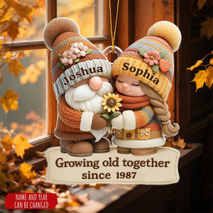 Dwarf Couple Growing Old Together - Personalized Acrylic Flat Ornament