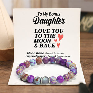 To Daughter/Granddaughter/Mom/Wife - Love You To The Moon & Back Stretchable Bracelet