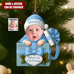 Baby Christmas Gift Box Acrylic Ornament, Funny Newborn First Christmas Gift