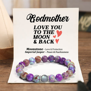 To Daughter/Granddaughter/Mom/Wife - Love You To The Moon & Back Stretchable Bracelet
