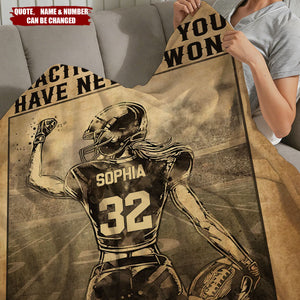 Train Hard - Football Personalized Vertical Blanket