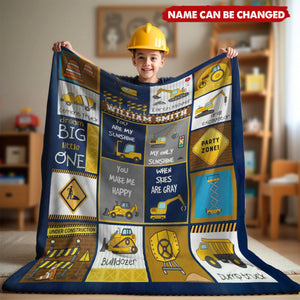 Construction Machines Vehicle Dump Truck Tractor Personalized Blanket