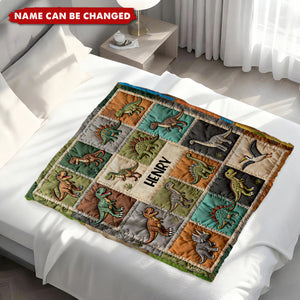 Love Dinosaur - Personalized Kid Blanket