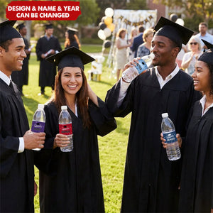 Personalized Grad Class of 2026 Set of 20 Waterproof Graduation Water Bottle Labels Stickers - Graduation Party Gift for Graduates