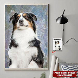 Personalized Modern Painting Texture Style Pet Photo Canvas Prints - Birthday Gift for Pet Lovers