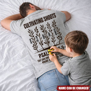 Cultivating Shoots Olive Branch Christian Father's Day Gift For Dad, Husband With Kids' Names - Personalized Shirt