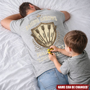 Raising Arrows Vintage Shield Christian Personalized Shirt - Father's Day Gift For Dad, Husband