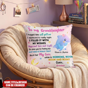 Personalized Granddaughter Daughter Sea Animals Hug This Pillow