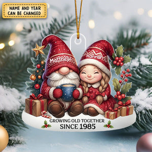 Dwarf Couple Growing Old Together - Personalized Acrylic Flat Ornament