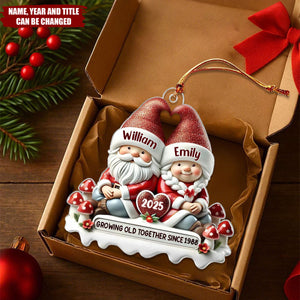 3D Effect Dwarf Couple - Personalized Christmas Acrylic Ornament