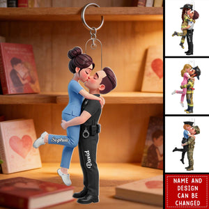 Hero Couple Forever Love - Personalized Keychain, Gift for Couple