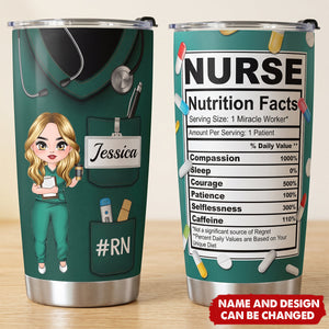 Nurse Nutrition Facts New Version - Personalized Tumbler Cup