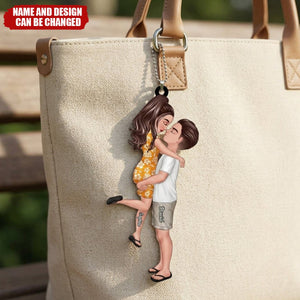 Summer Doll Couple Kissing Hugging Personalized Ornament