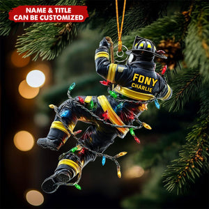 Holiday Rescue - Personalized Firefighter Acrylic Ornament
