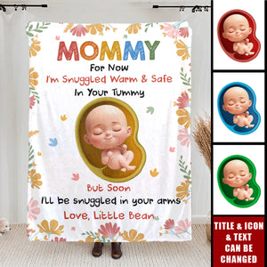 Personalized Blanket, Baby Shower, Gender Reveal Gifts For New Moms, New Dads, New Parents - Snuggled In Your Love, Always