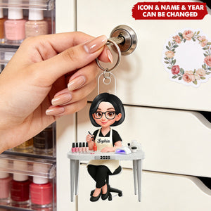 Nail Technician - Personalized Acrylic keychain - Gift For Nail Technician, Nails Decor, Beauty Salon, Woman, Girl