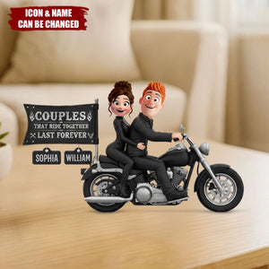 Biker Couple Acrylic Plaque - Personalized Gifts For Couples