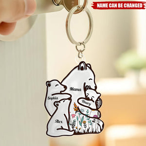 Mama Bear - Personalized Mother Custom Shaped Keychain
