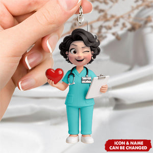 Nurse Appreciation Acrylic Keychain - Personalized Gifts For Nurse