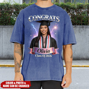 Class Of 2026 - Personalized Graduation Wash T-Shirt