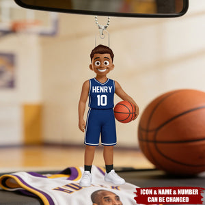Basketball Player Gift - Personalized Acrylic Car Ornament