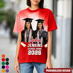Class Of A 2026 2027 2028 2029 Graduate Custom Photo - Personalized Shirt - Family Matching Graduation Shirt, Graduation Party Gift, Senior Class of 2026