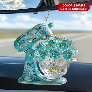 Baking Mixer Toile de Jouy Acrylic Car Ornament - Personalized Gifts For Mom