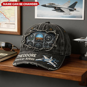 Airplane Cockpit Instrument Panel Classic Cap - Personalized Gifts For Pilot