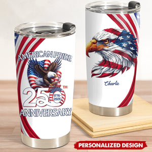Custom Name American Pride Patriotic 250th Anniversary Eagle Fat Tumbler