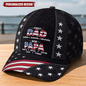 Custom Hat, All Over Print Classic Cap - Personalized Father's Day Birthday Gifts For Dad, Grandpa - Promoted To Grandpa With Love