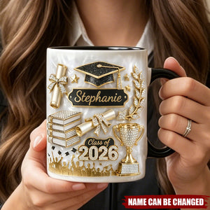 Custom Name Graduation Coffee Mug, Grads Gift For Daughter From Mom Dad, Class Of 2026, Graduation Mug Gift For Her