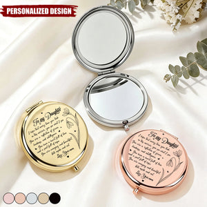 Custom Compact Mirror with Birth Flower, Personalized Name Pocket Mirror - Gifts For Granddaughter, Daughter